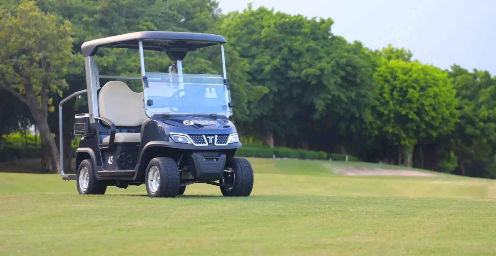 Tara Harmony mini electric golf cart on golf green