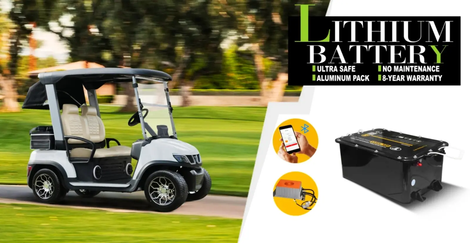 Tara electric golf cart with lithium battery