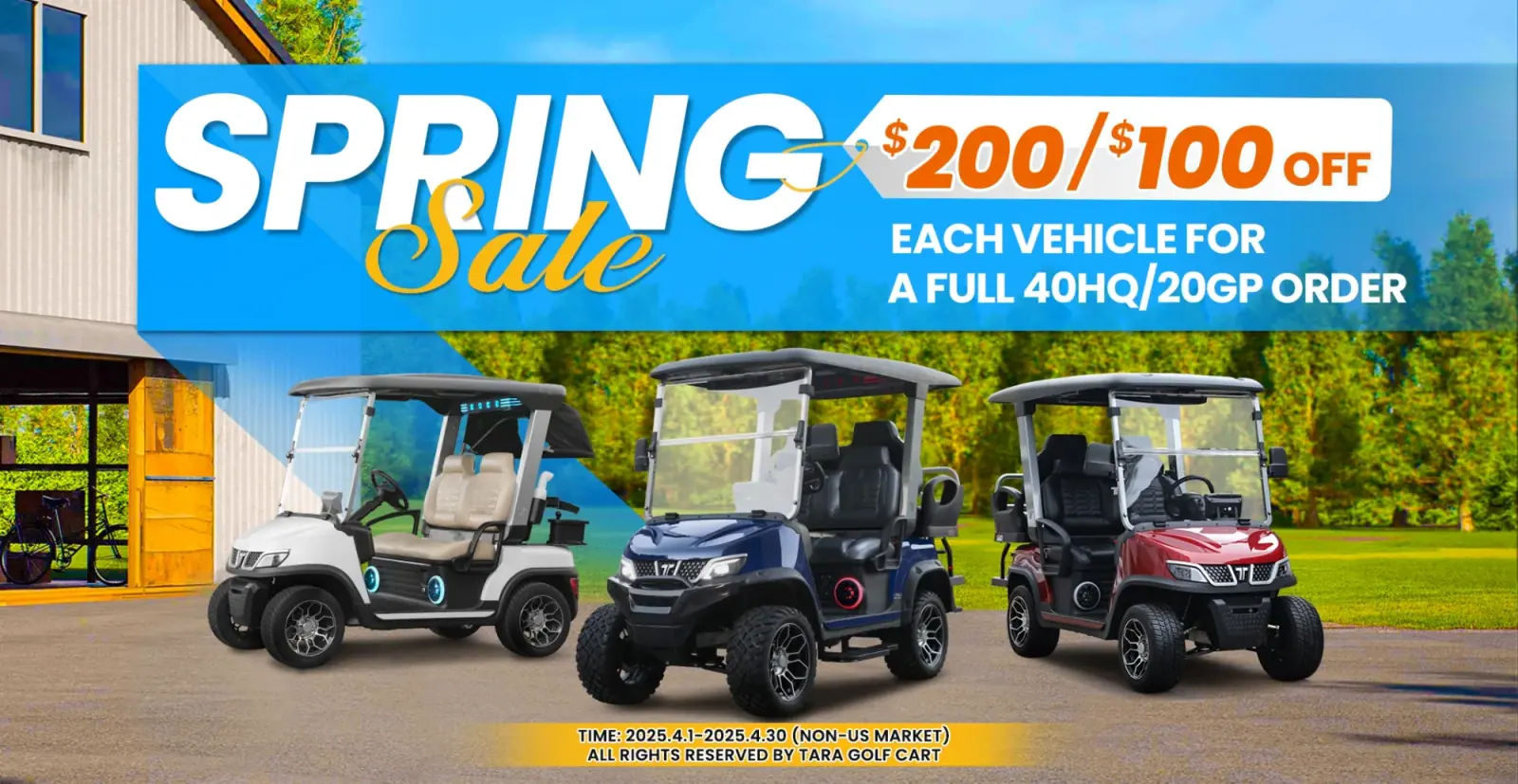TARA Personal Transportation Vehicles Spring Sales Event