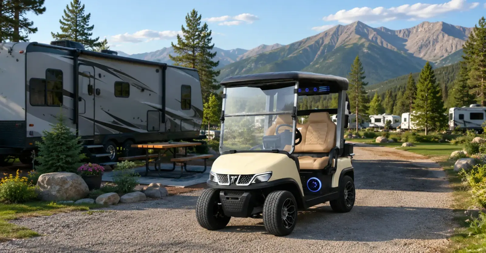 TARA golf cart at an RV campground